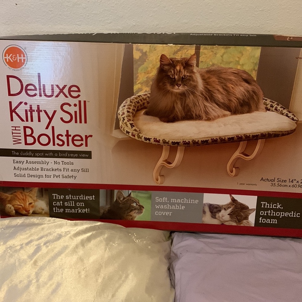 Deluxe Kitty Sill with Bolster a cuddly spot for your cat with a bird’s-eye view